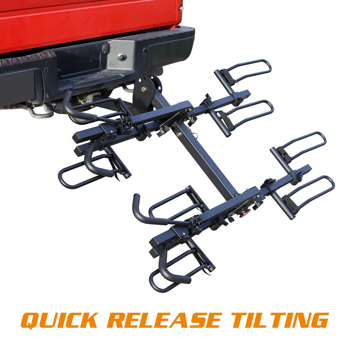 4-Bike Hitch Bike Rack, Folding Bike Carrier, 160 LBS Capacity, Fits 2" Receiver