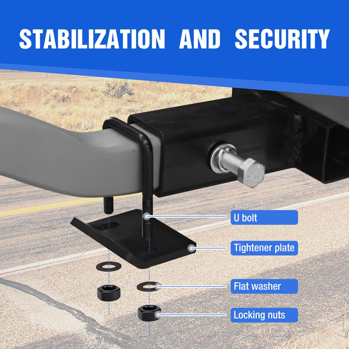 Hitch Tightener for 1.25" and 2" Hitches, Reduce Movement from Hitch Tray Cargo Carrier Bike Rack