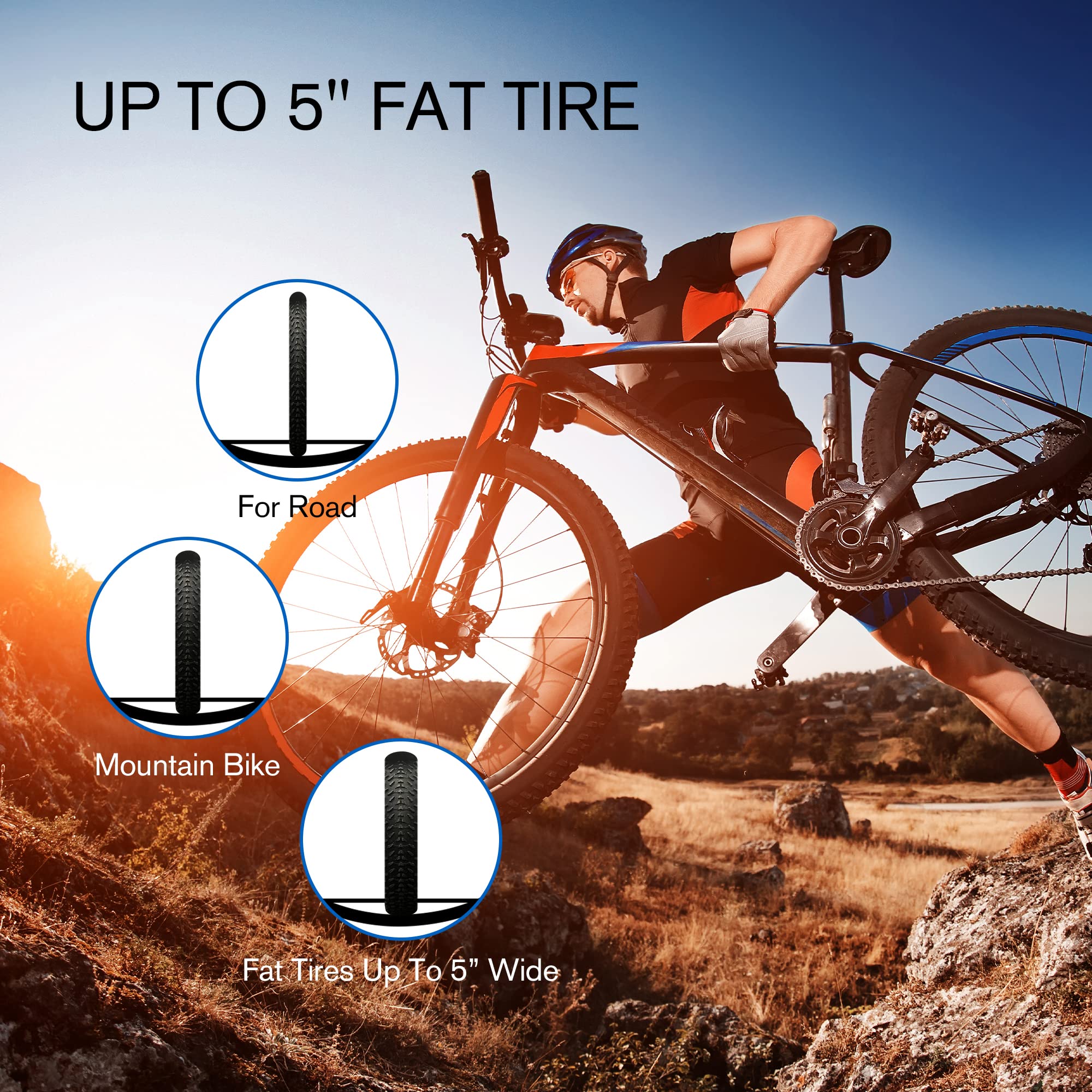 2-Bike Hitch Bike Rack, Folding Fat Tire Bike Carrier, 200 LBS, 2'' Receiver