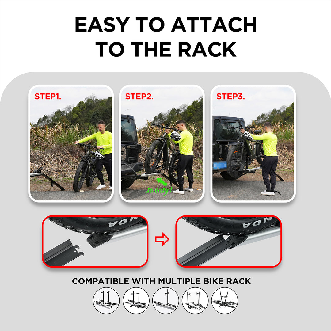 100 LB Capacity Foldable Loading Ramp For Bike Racks, High-Strength St ...