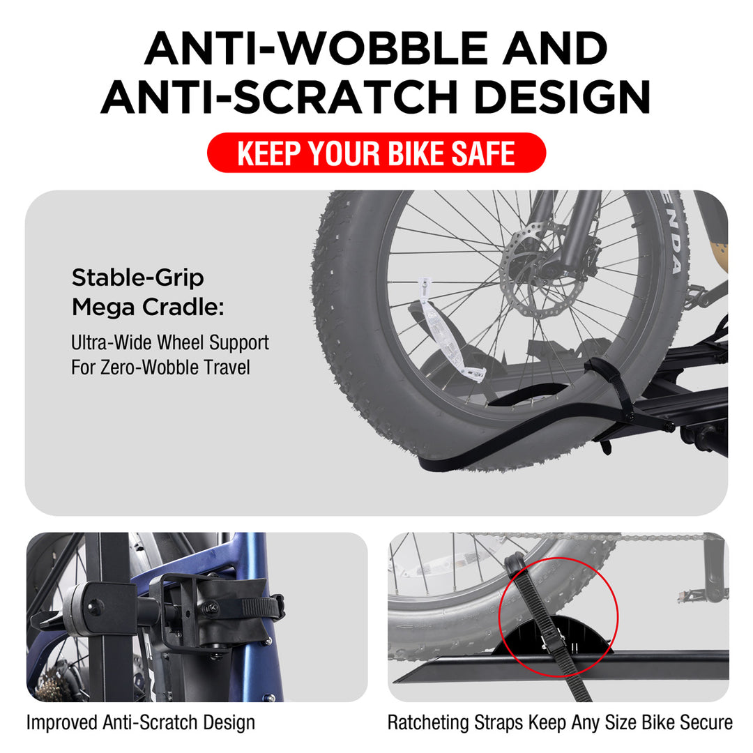 electric support bicycle 2-Bike Hitch Electric Bike Rack, Folding Fat Tire E-Bike Carrier, 200 – Young Electric