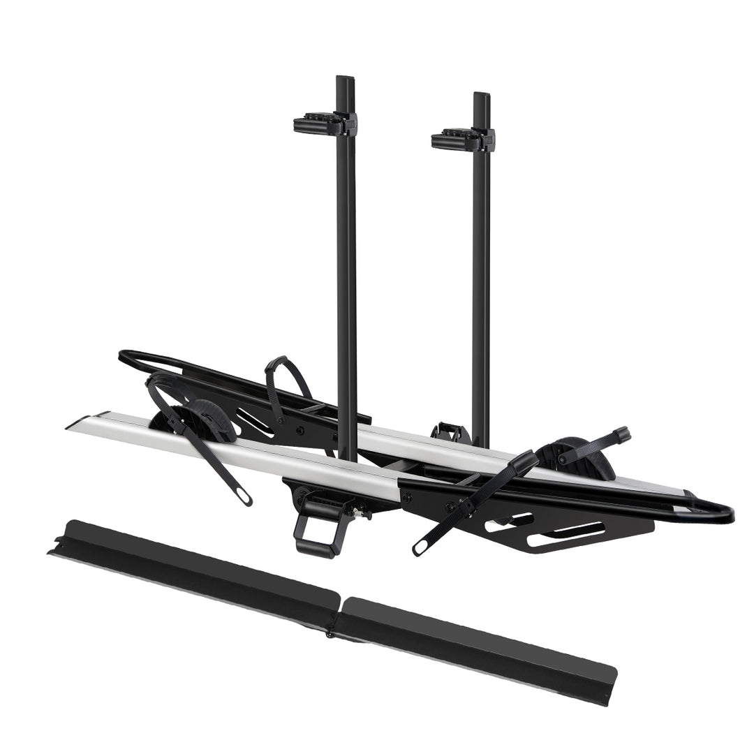 2-Bike E-bike Hitch Rack, EZ-FOLD Fat Tire Electric Bike Carrier, 200 LBS Capacity, Fits 2'' Receiver with Ramp