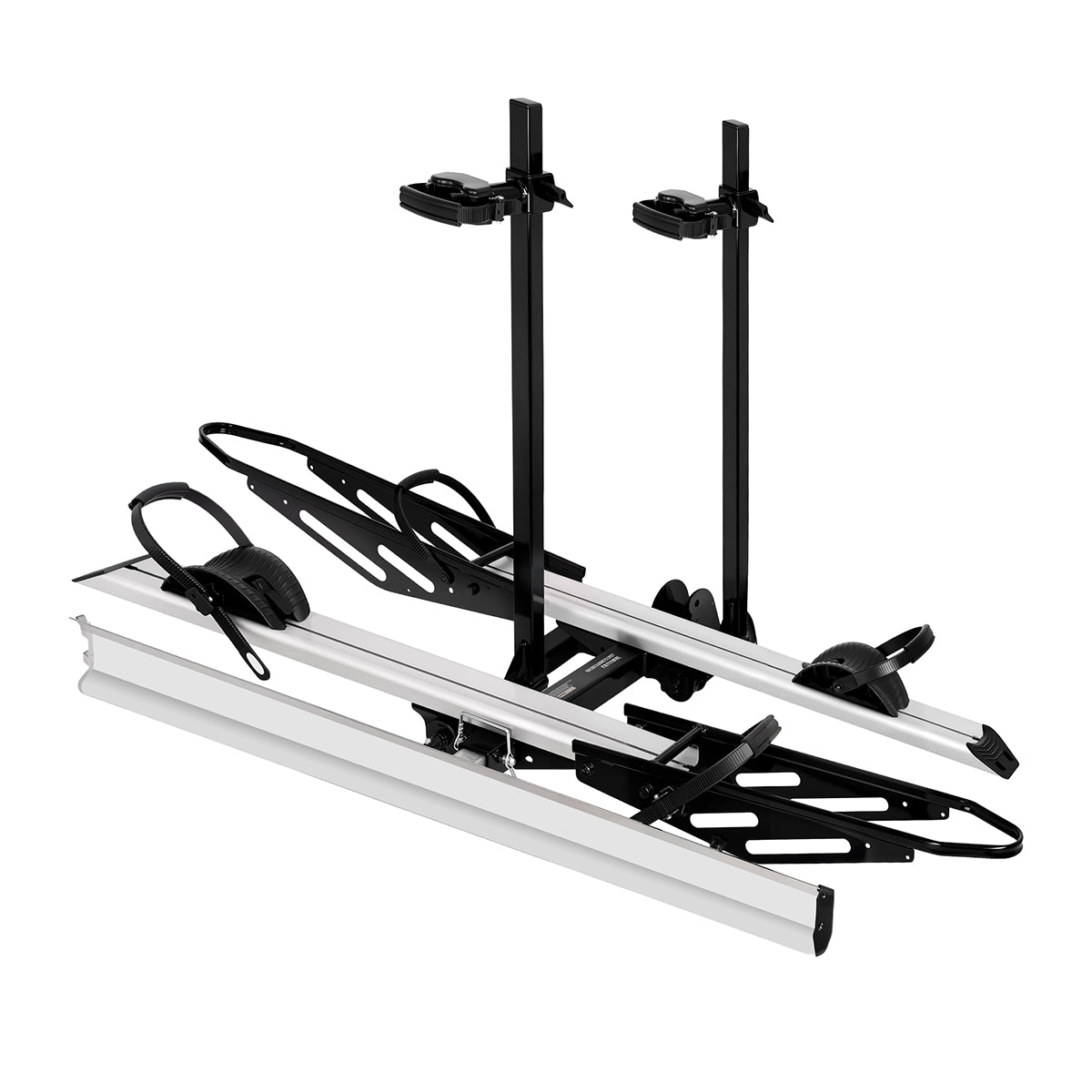 2-Bike Hitch E-bike Rack with Ramp, Fat Tire Electric Bike Carrier, 200 LBS Capacity, Fits 2'' Receiver
