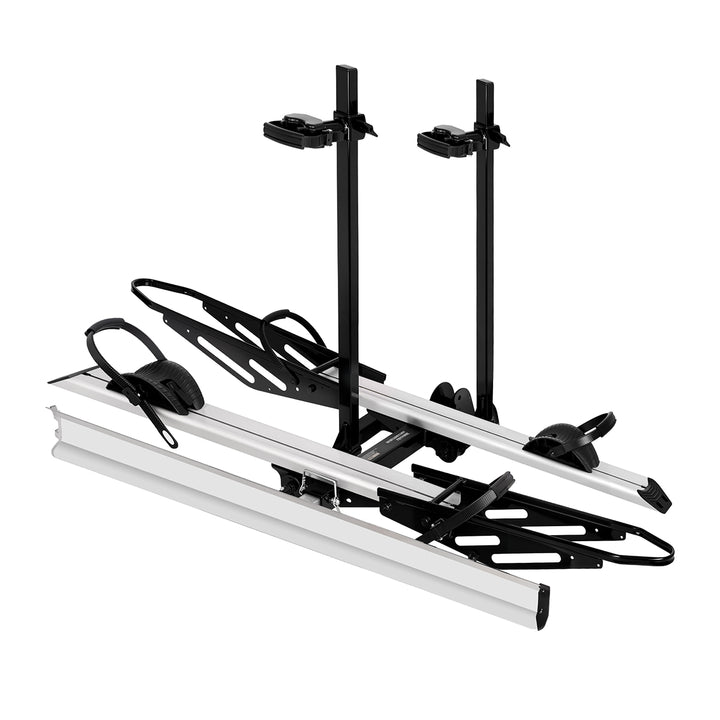 2-Bike Hitch E-bike Rack with Ramp, Fat Tire Electric Bike Carrier, 200 LBS Capacity, Fits 2'' Receiver