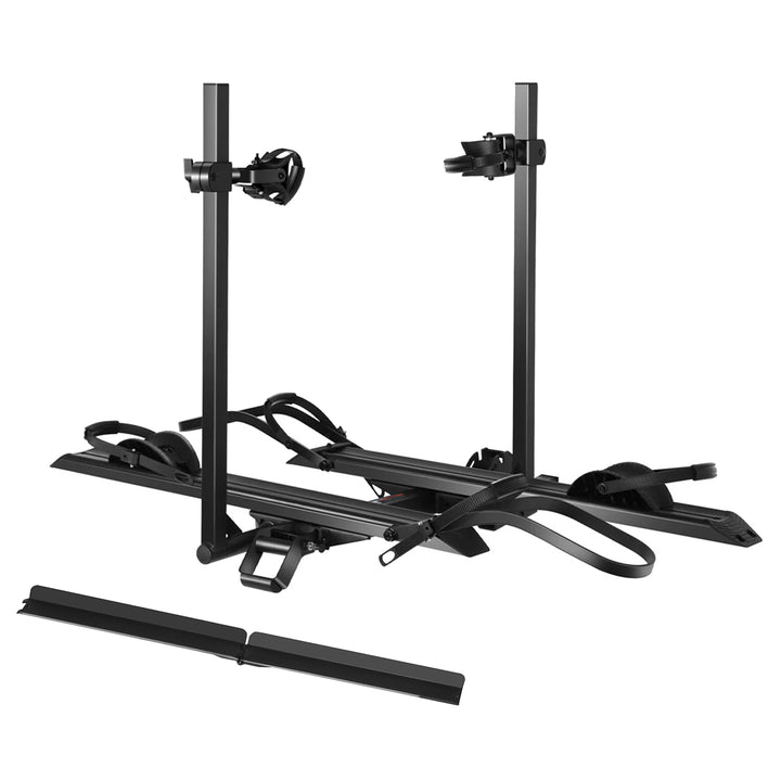 2-Bike Hitch Electric Bike Rack with Ramp, Folding Fat Tire E-Bike Carrier, 200 LBS Capacity, Fits 2'' Receiver