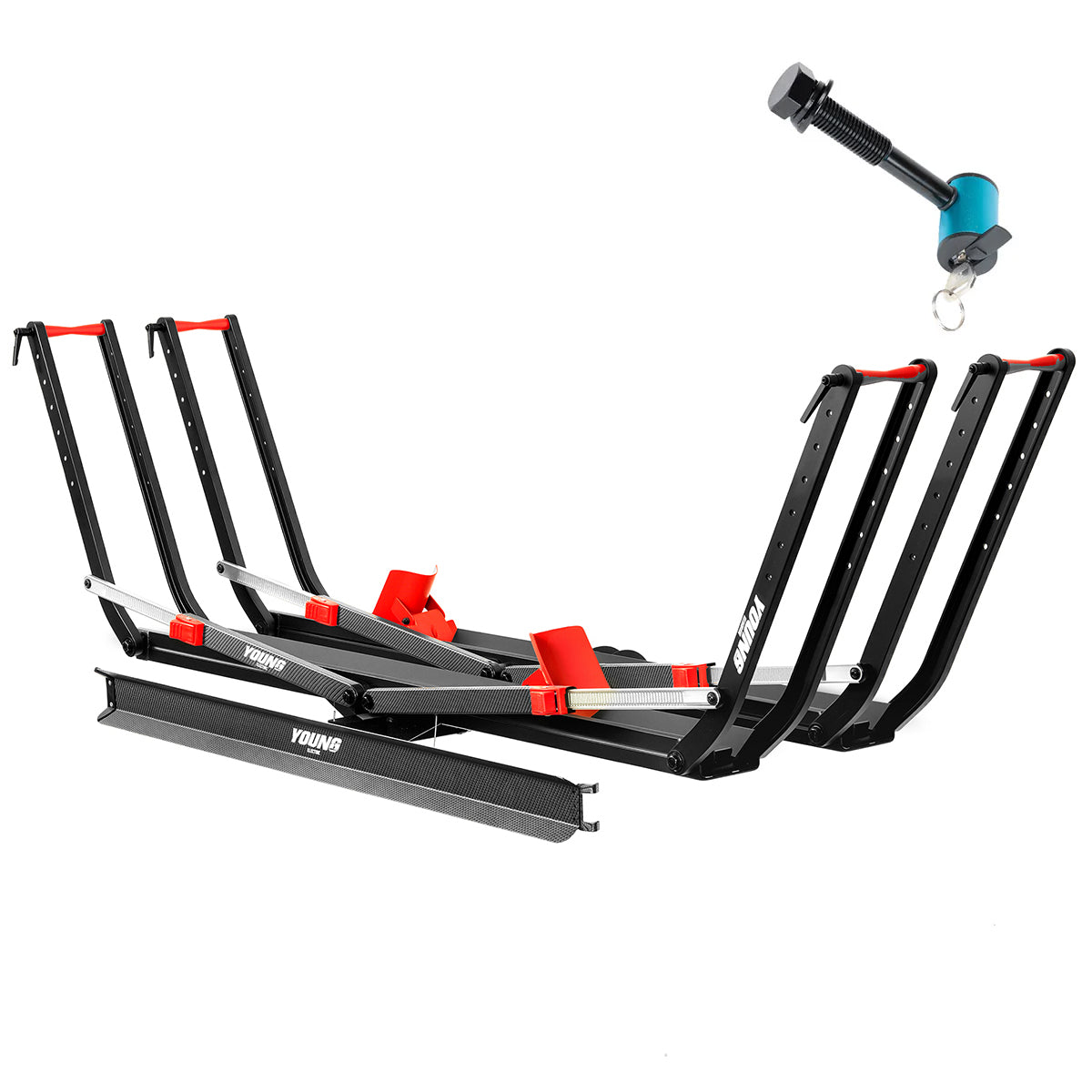 200lbs Capacity Tire-Clamp E-bike Rack with Ramp