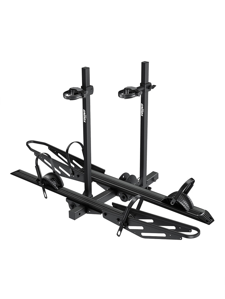 Expandable Add-On Compatible, 4187 2-Bike Hitch Mount Rack for E-Bikes, 200 LBS Heavy-Duty Bike Carrier, Fits 5" Fat Tire & 52" Wheelbase, Foldable Design for Cars SUVs Trucks RVs with 2" Receiver