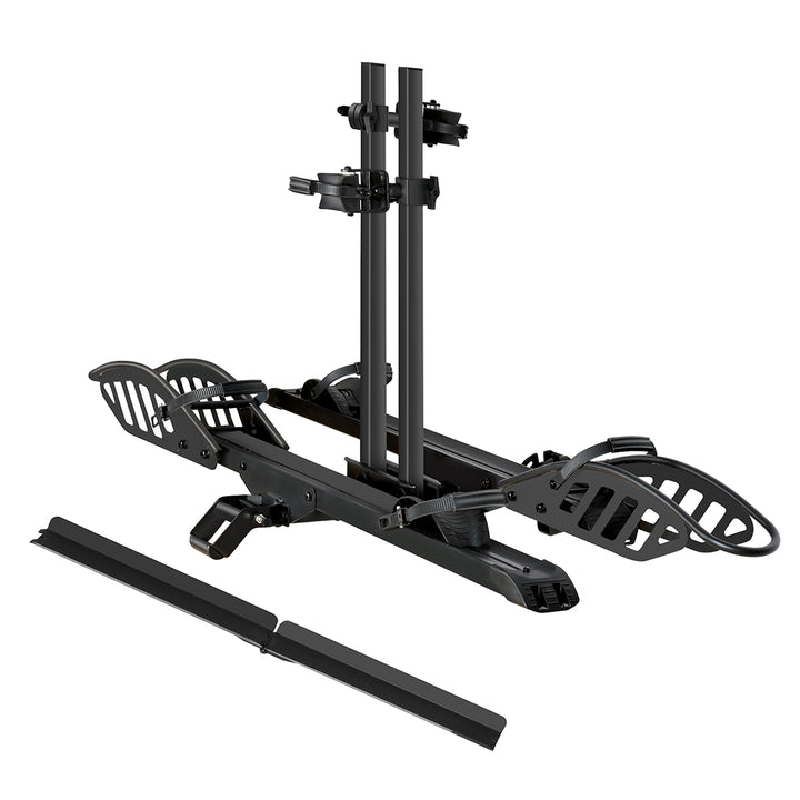 2-Bike Hitch Electric Bike Rack, Folding Fat Tire E-Bike Carrier, 200 LBS Capacity, Fits 2'' Receiver, with Ramp