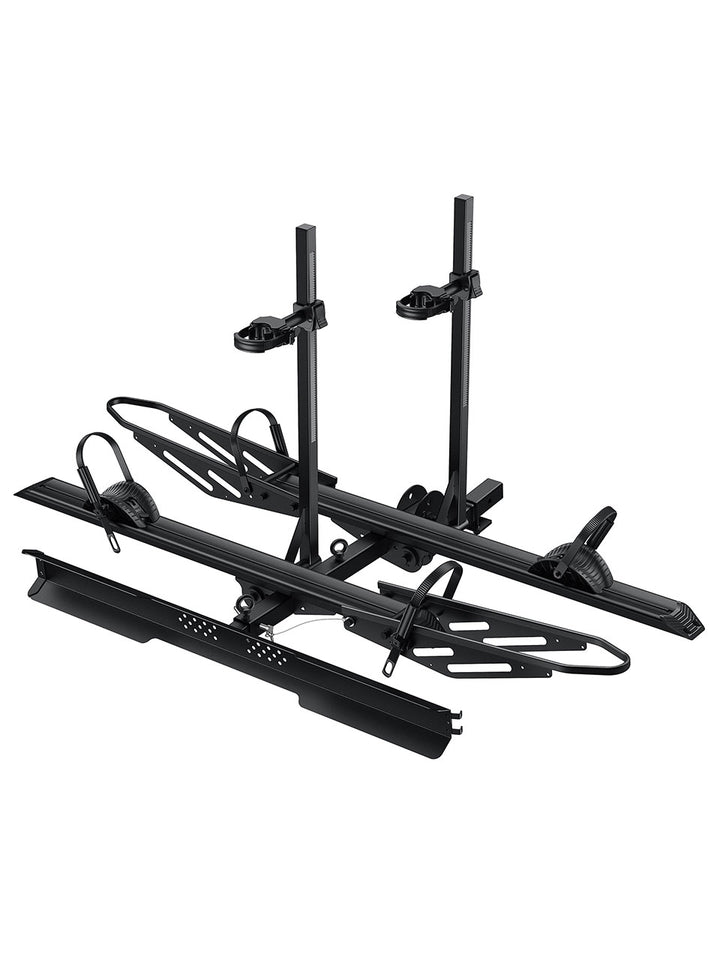 300 LB Off-Road Ultimate 2-Bike E-Bike Hitch Rack with Ramp, 150 LBS per Bike, Heavy Duty Dual Safety Lock, Fits 5" Fat Tire E-Bikes, Foldable for 2" Receiver