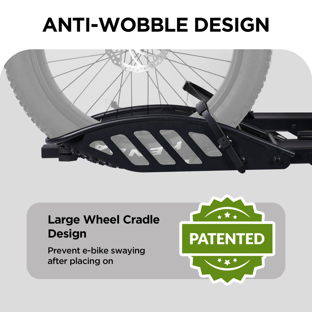 2-Bike Hitch E-bike Rack with Ramp, Fat Tire Electric Bike Carrier, 200 LBS Capacity, Fits 2'' Receiver