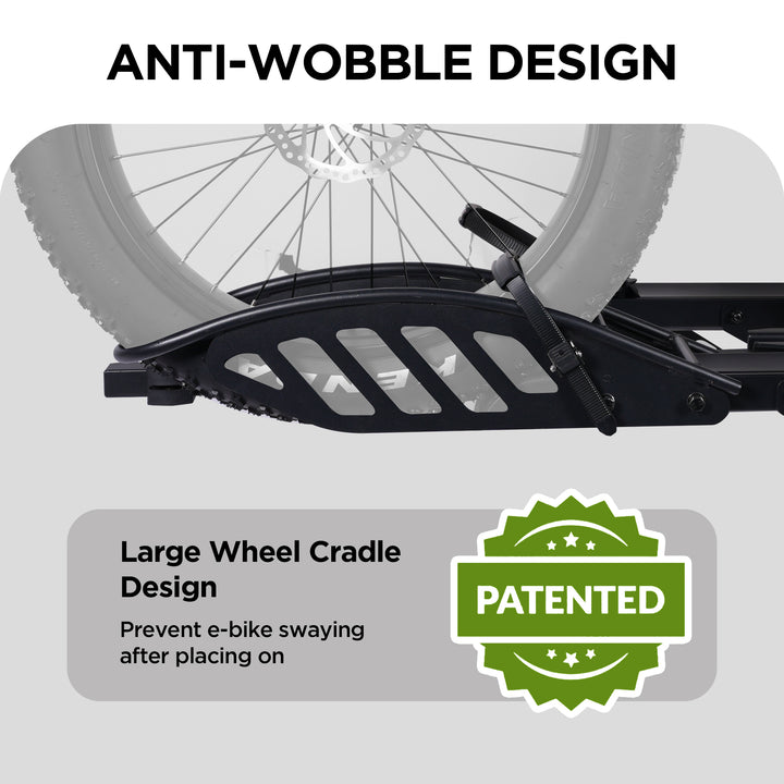 2-Bike Hitch E-bike Rack with Ramp, Fat Tire Electric Bike Carrier, 200 LBS Capacity, Fits 2'' Receiver