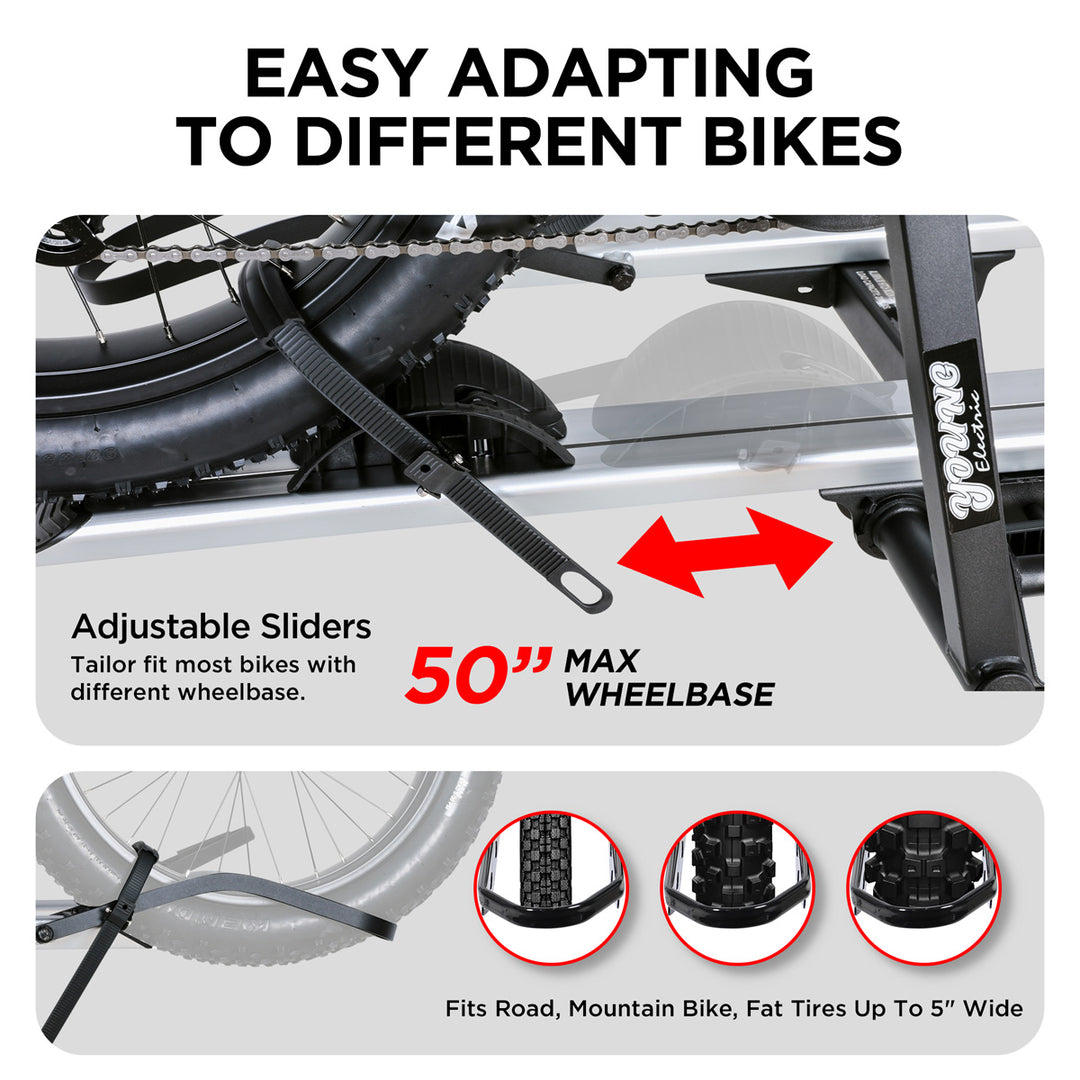 electric bicycle stand 2-Bike Hitch Electric Bike Rack, Folding Fat Tire E-Bike Carrier, 200 LBS Capacity, Fits 2'' Receiver Missouri Warehouse