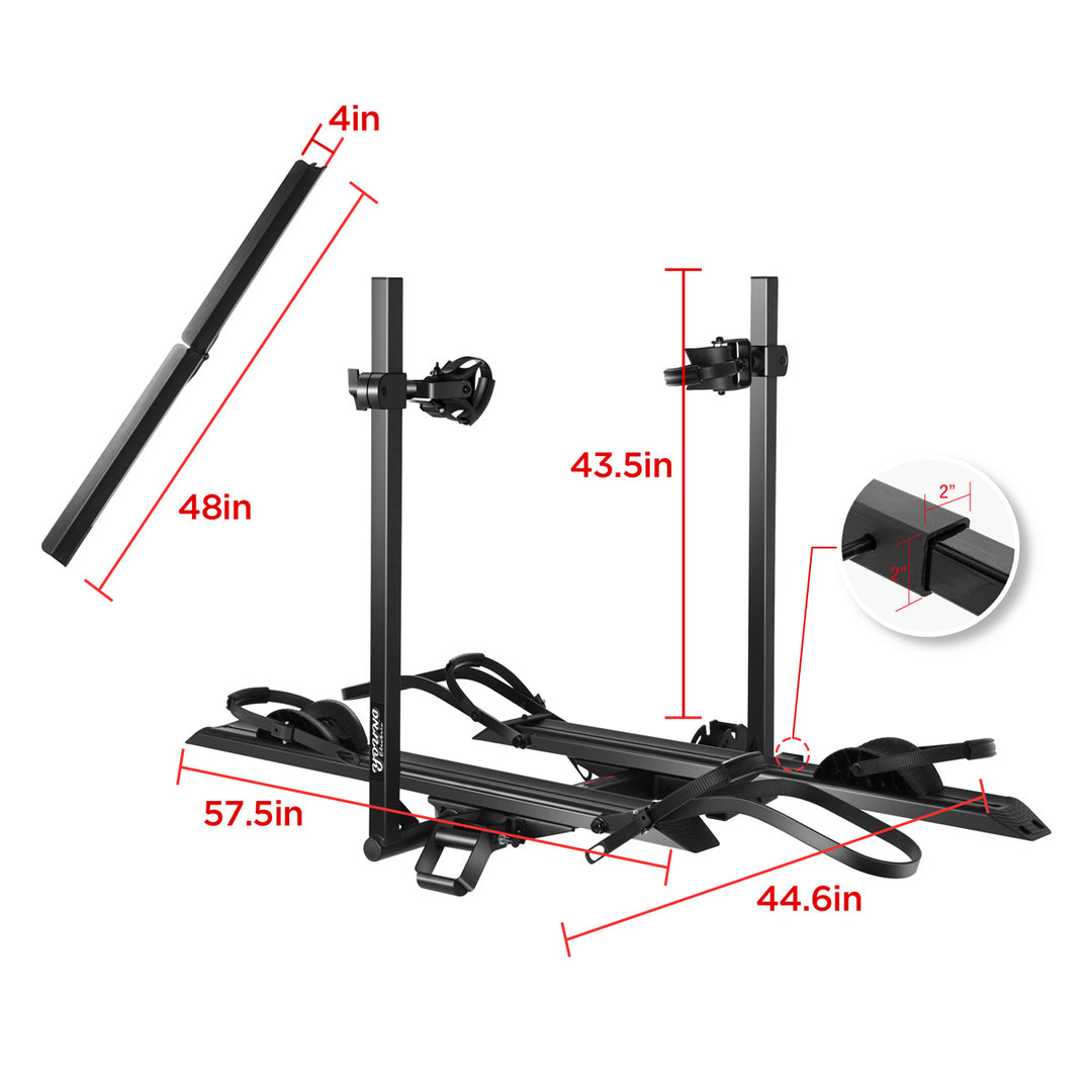 2-Bike Hitch Electric Bike Rack with Ramp, Folding Fat Tire E-Bike Car – Young Electric
