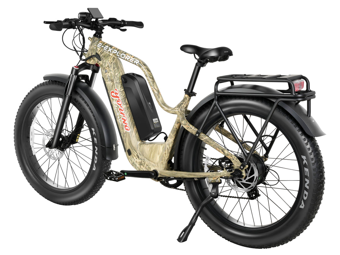 Young Electric E-Explorer 1000W Long Range Electric Hunting Bike | Optional Dual Battery | Up To 28 MPH | 26'' Fat Tire