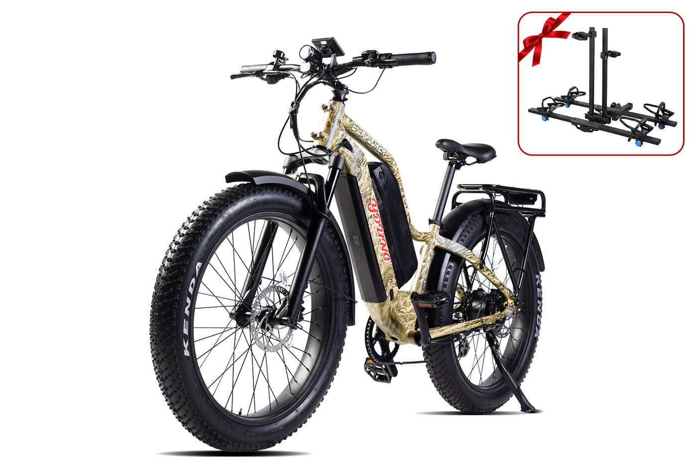 Young Electric E-Explorer 1000W Long Range Electric Hunting Bike | Optional Dual Battery | Up To 28 MPH | 26'' Fat Tire