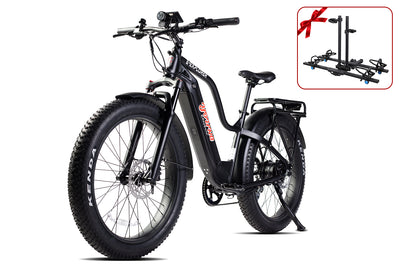 Young Electric E-Explorer 1000W Long Range Electric Hunting Bike | Optional Dual Battery | Up To 28 MPH | 26'' Fat Tire