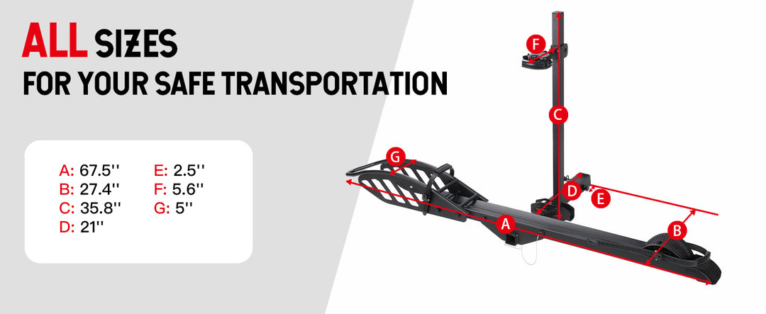 Young Electric SOLE R Hitch Bike Rack WITH RAMP | 2’’ Receiver| 100 LB ...