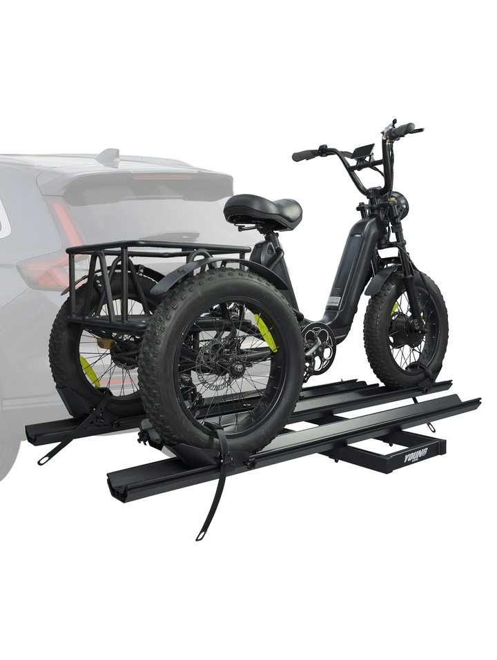 Etrike Hitch Rack — 200lbs Capacity, 2" Receiver, Adjustable Carrier for Adult Electric, Fat Tire & Folding Tricycles, Fits Cars, SUVs, Trucks & RVs