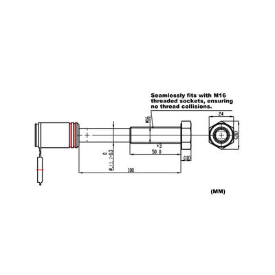 CRAVOT Hitch Receiver Locking Release Pin with M16 Thread, for Bike Rack