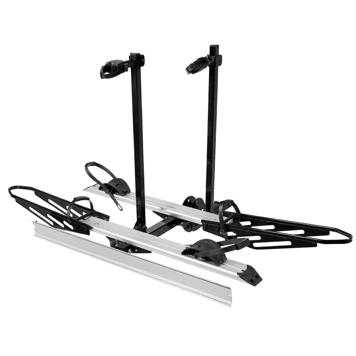 2-Bike Hitch E-bike Rack with Ramp, Fat Tire Electric Bike Carrier, 200 LBS Capacity, Fits 2'' Receiver