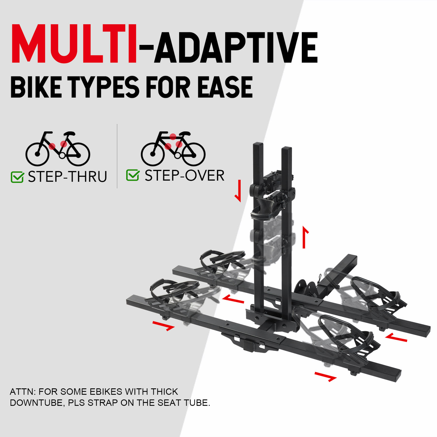 Young Electric FELLOW Foldable Hitch Bike Rack | 2’’ Receiver, 200 LBS Capacity